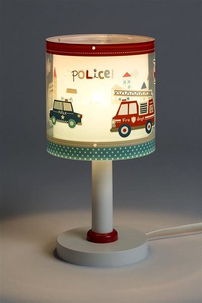 Stolová lampa Dalber 60611 – Detská lampička POLICE 1× E14/40 W/230 V ...