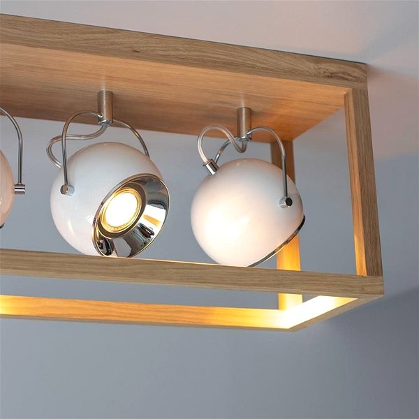 Ceiling Light LED Ceiling Light ROY, 3xGU10/5W/230V, Matte Oak Lifestyle
