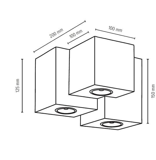 Ceiling Light Ceiling Light WOODDREAM, 3xGU10/6W/230V Technical draft
