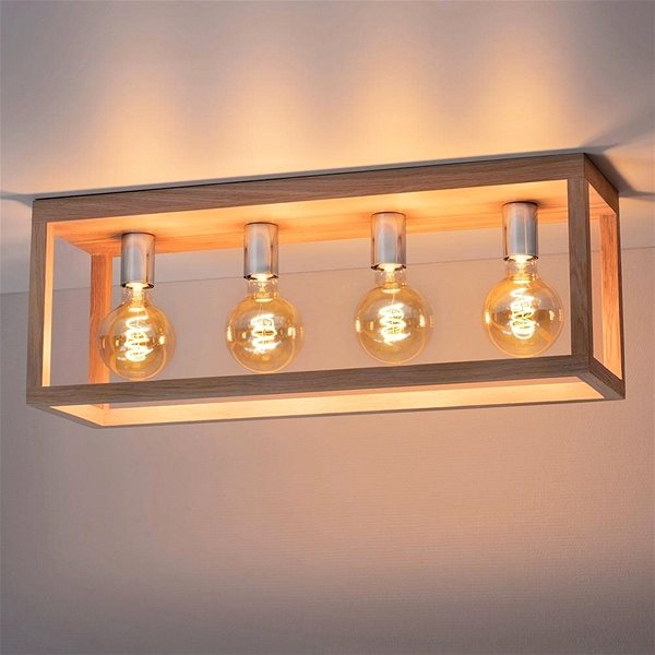 Ceiling Light Ceiling Light KAGO, 4xE27/60W/230V, Matte Oak ...