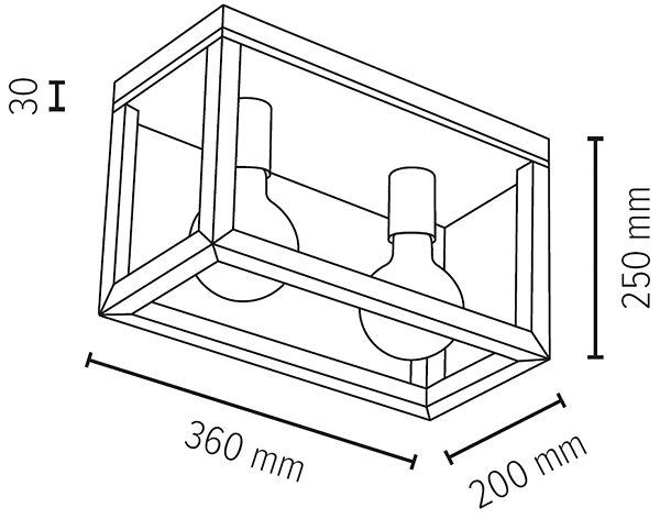Ceiling Light Ceiling Light KAGO, 2xE27/60W/230V, Matte Oak ...