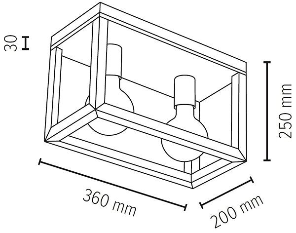 Ceiling Light Ceiling Light KAGO, 2xE27/60W/230V, Matte Oak ...