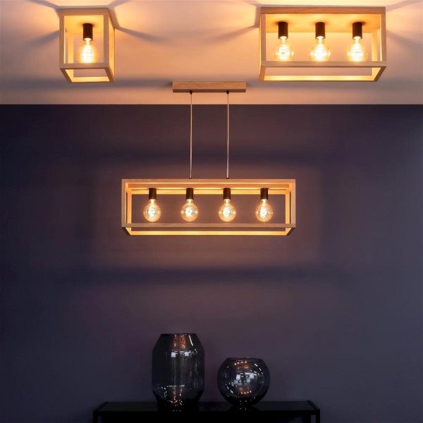 Ceiling Light Ceiling Light KAGO, 1xE27/60W/230V, Matte Oak ...