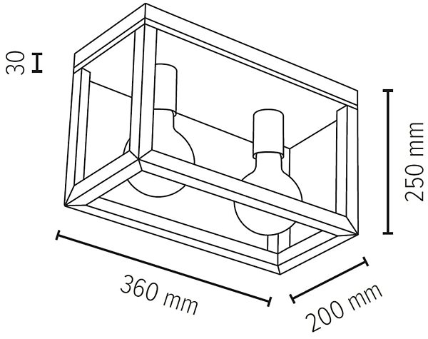 Ceiling Light Ceiling Light KAGO, 2xE27/60W/230V, Matte Oak ...