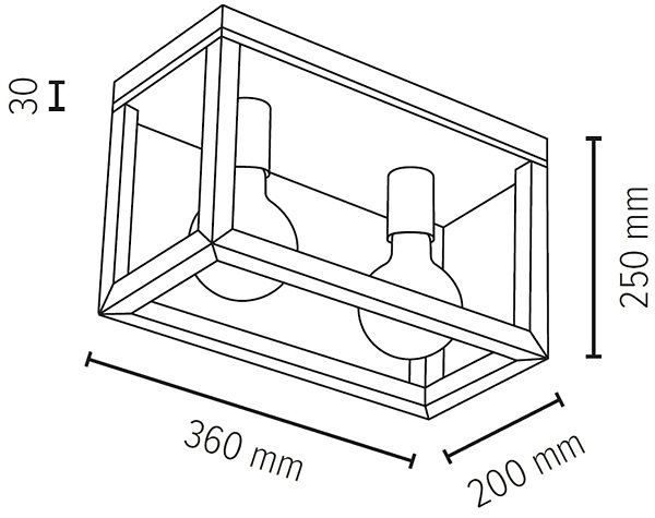 Ceiling Light Ceiling Light KAGO, 2xE27/60W/230V, Matte Oak ...