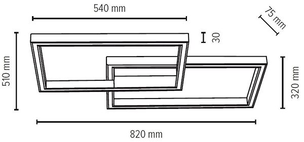 Ceiling Light LED Ceiling Lamp  RAMME LED/48W/230V Matt Oak Technical draft