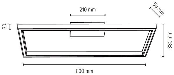 Ceiling Light LED Dimmable Ceiling Light RAMME LED/34W/230V + DO Matt Oak Technical draft