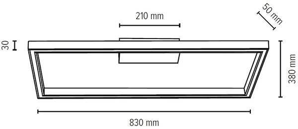 Ceiling Light LED Ceiling Lamp RAMME LED/34W/230V Matt Oak Technical draft