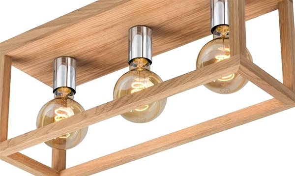 Ceiling Light Ceiling Lamp KAGO 3xE27/60W/230V Matt Oak ...