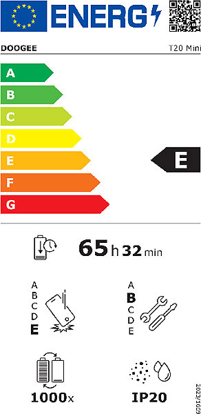 Tablet Doogee T20 mini LTE Energy label