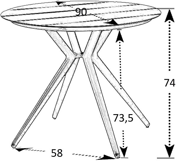 Záhradný stôl DOPPLER Stôl záhradný, kruhový SIT GREY, 90 cm ...