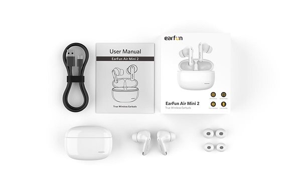 Vezeték nélküli fül-/fejhallgató EarFun Air Mini 2 fehér ...
