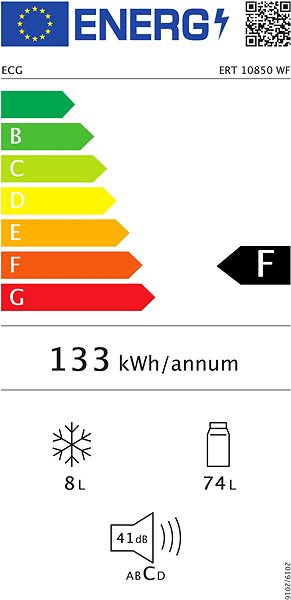 Small Fridge ECG ERT 10850 WF Energy label