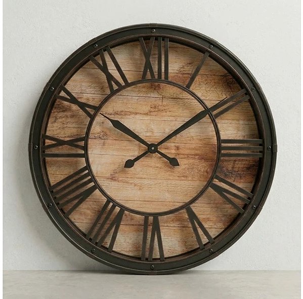 Wall Clock SCENA LIVING Wall clock Aron in industrial style, diameter 39 cm ...