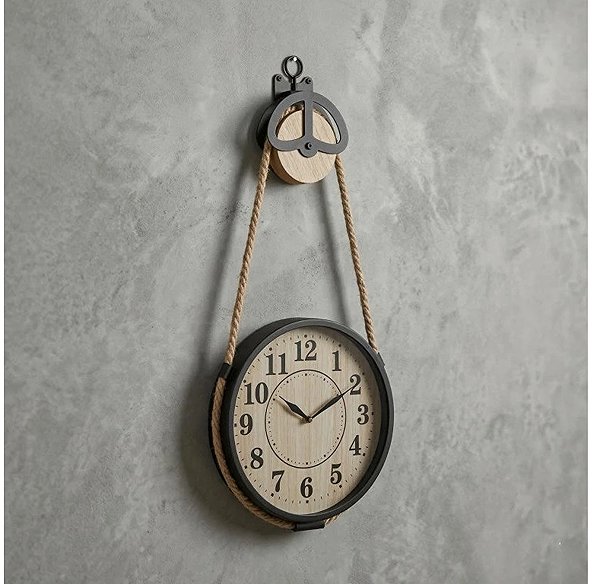 Wall Clock SCENA LIVING Wall clock on jute rope Palo, diameter 27 cm ...