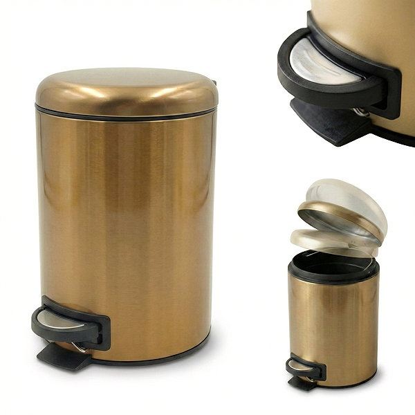 Rubbish Bin NUXIO Bathroom copper basket Steg with slow closing, removable container, 3 l ...
