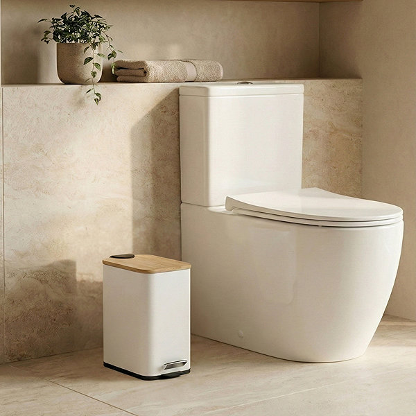 Rubbish Bin NUXIO Narrow bathroom basket white Veda, 5 l ...