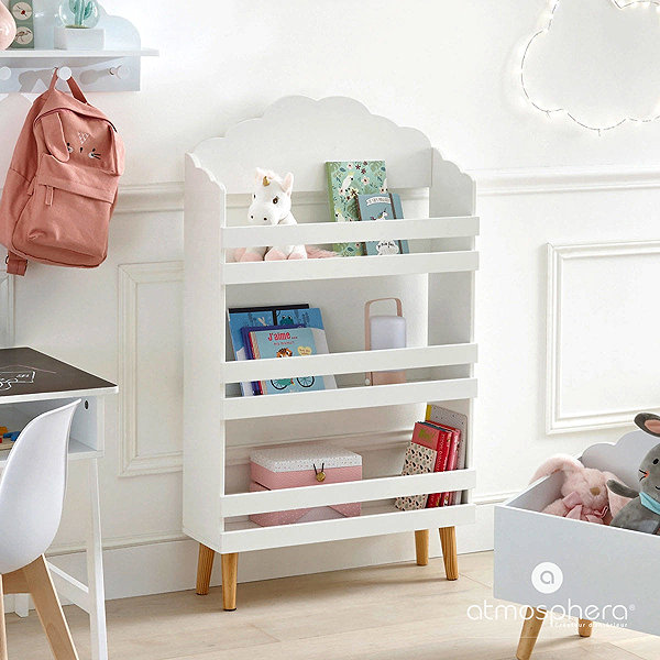 Shelving Unit Atmosphera for Kids Children's Room Shelving Unit, White, 58 × 18 × 100cm ...