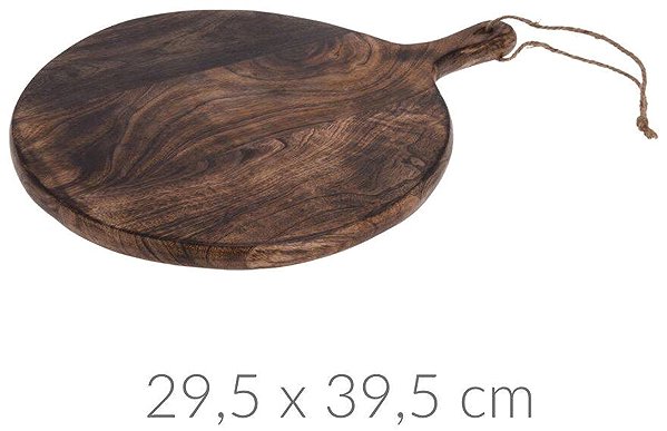 Tálaló deszka Home Styling Collection Kerek tálalódeszka, mangófa, 40 cm ...