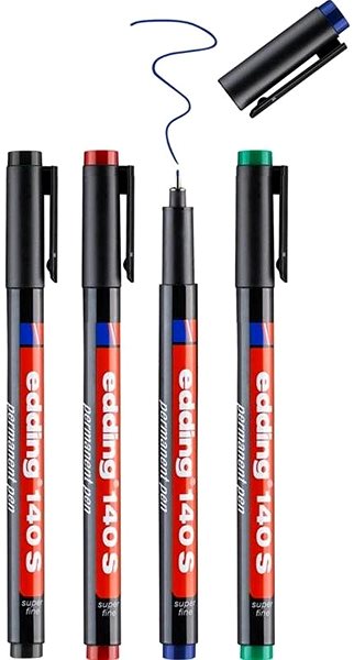 Marker EDDING 140 S OHP Pen, Set of 4 Colours ...