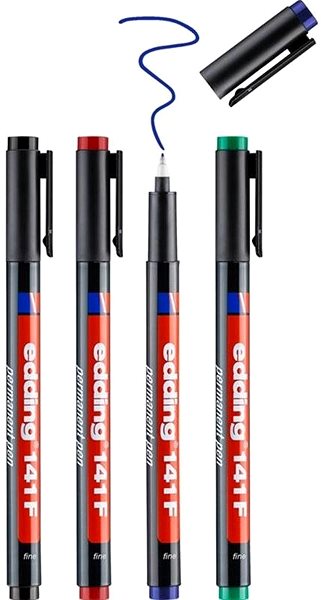 Marker EDDING 141 F OHP Stift - Set mit 4 Farben ...