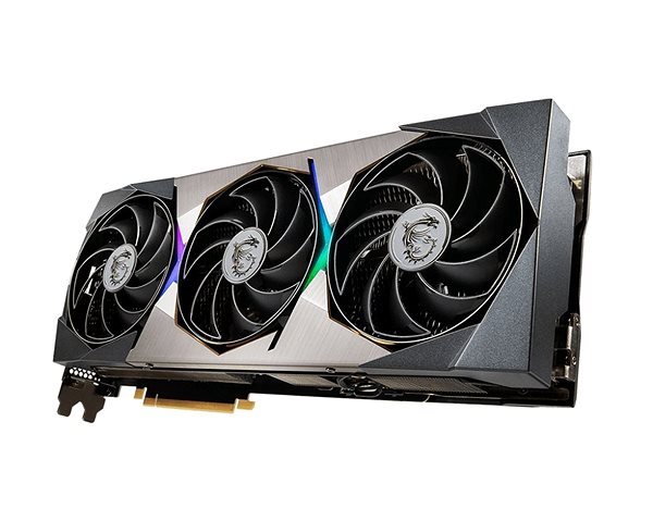 Graphics Card MSI GeForce RTX 3070 SUPRIM 8G LHR Lateral view