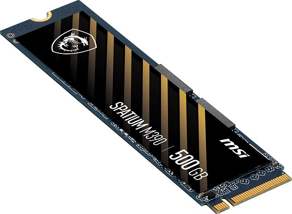 SSD meghajtó MSI SPATIUM M390 NVMe M.2 500GB Oldalnézet