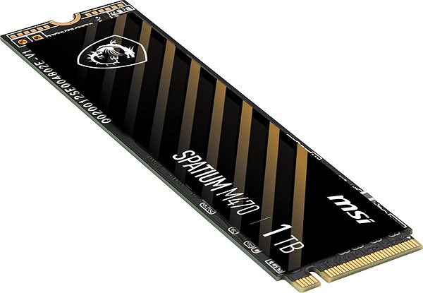 SSD MSI SPATIUM M470 PCIe 4.0 NVMe M.2 1TB Lateral view