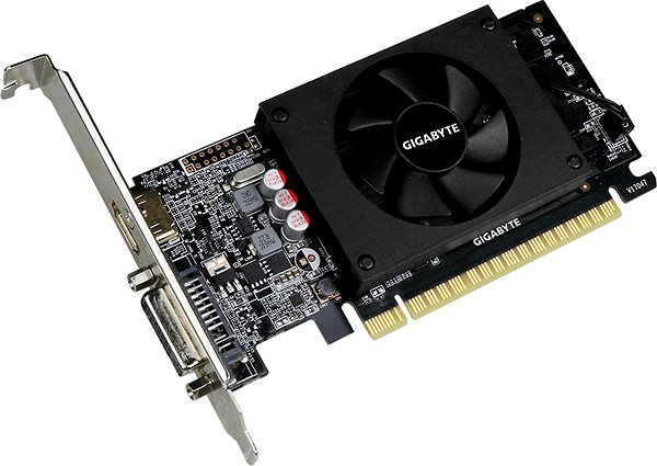 Graphics Card GIGABYTE GeForce GT 710 1GB Lateral view