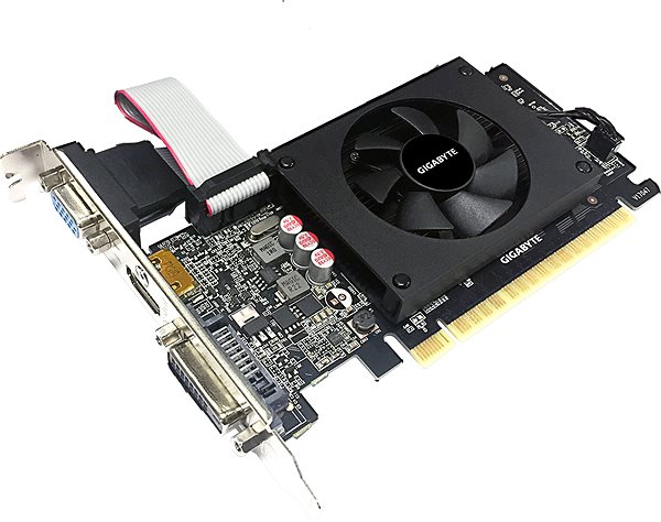 Graphics Card GIGABYTE GeForce GT 710 2GB Lateral view