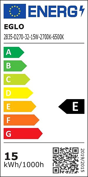 Mennyezeti lámpa Eglo GALLIZZI-Z, 39 cm, fehér Energia címke