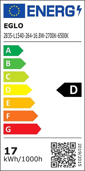 Mennyezeti lámpa Eglo ROVITO-R, 50 cm, fehér Energia címke