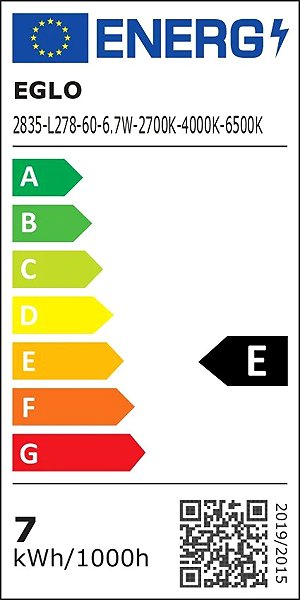 Deckenleuchte Eglo ROVITO-Z, 29 × 29 cm, schwarz Energielabel