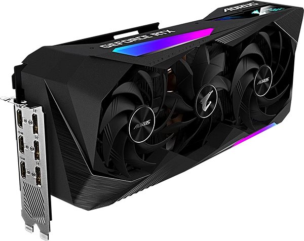Graphics Card GIGABYTE AORUS GeForce RTX 3070 Ti MASTER 8G Lateral view