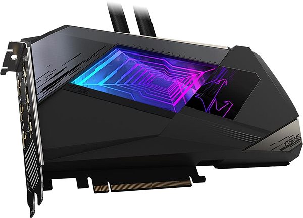 Graphics Card GIGABYTE AORUS GeForce RTX 3080 XTREME WATERFORCE 10G (rev. 2.0) Lateral view