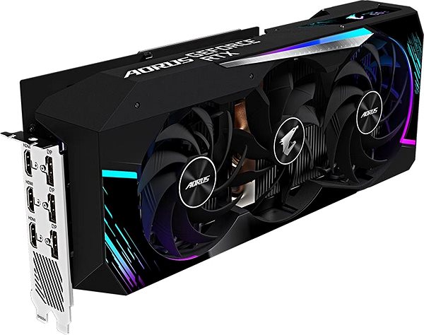 Graphics Card GIGABYTE AORUS GeForce RTX 3080 Ti MASTER 12G Lateral view