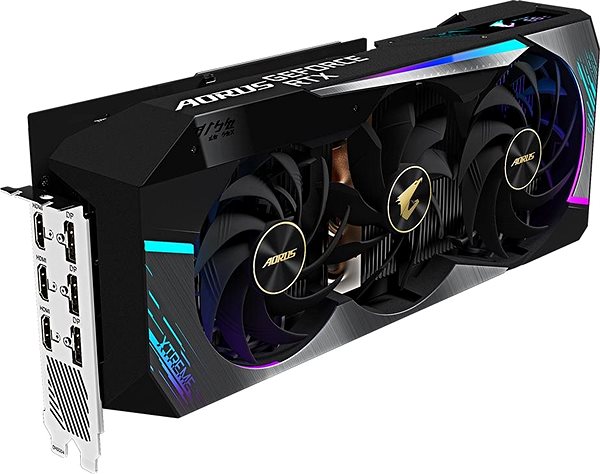 Graphics Card GIGABYTE AORUS GeForce RTX 3080 Ti XTREME 12G Lateral view