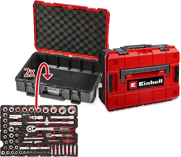 EINHELL E-case Inlay - 60-piece socket and ratchet set, 49370520.