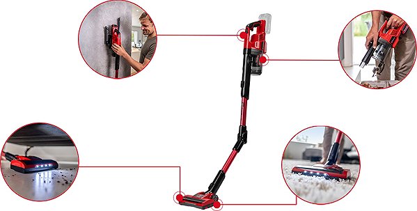 Upright Vacuum Cleaner EINHELL Cyclonic stick vacuum cleaner with flexible tube, battery operated, TE-SV 18 Li-FLX-solo, 23 ...