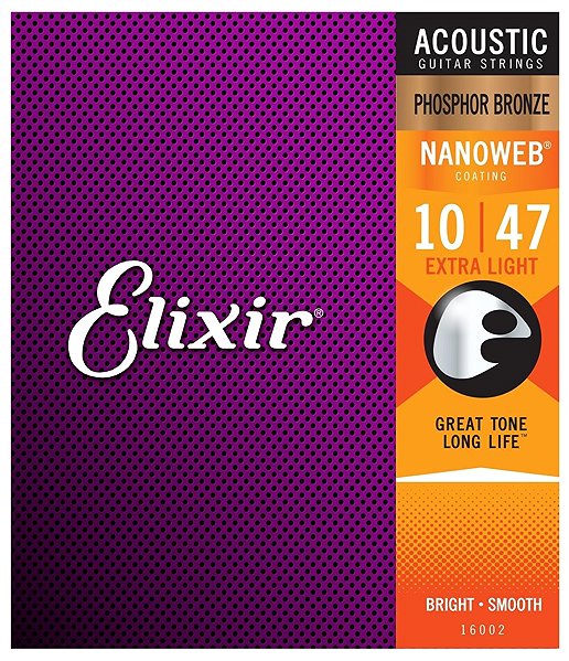 Saiten Elixir 16002 Nanoweb Phosphor Bronze 10-47 Extra Light ...
