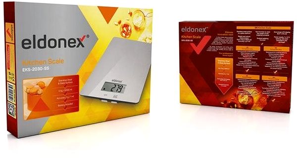 Kitchen Scale ELDONEX SteelGlass Kitchen Scale Packaging/box