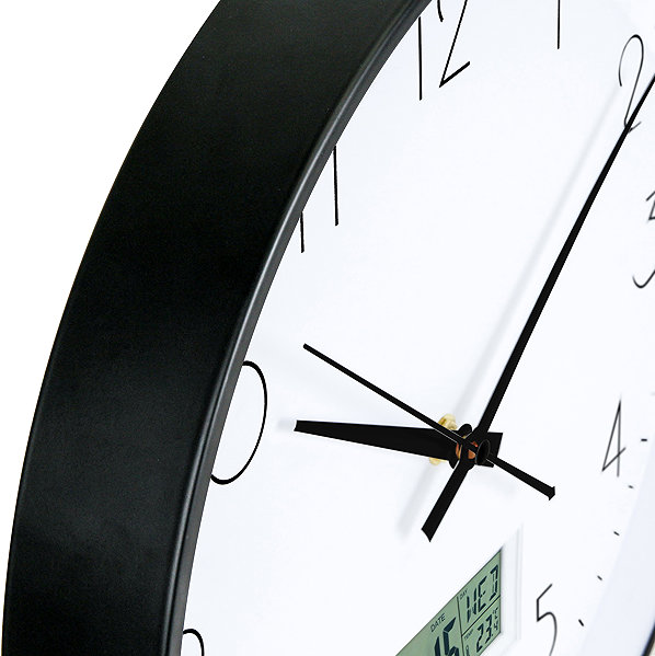 Wall Clock ELDONEX Tokyo Analogue Clock with Display, Black ...
