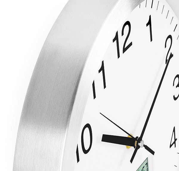 Wall Clock ELDONEX New York Analogue Clock with Display, Silver ...