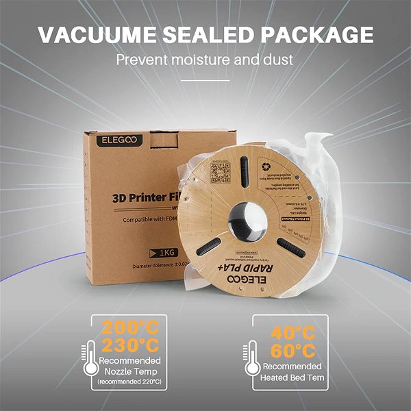 Filament Elegoo RAPID PLA+ -1.75mm-1KG-Cardboard Spool-Red ...