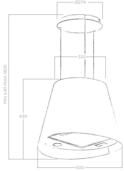 Extractor Hood ELICA JUNO IX/F/50 Technical draft