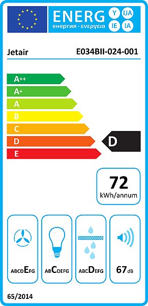 Extractor Hood ELICA TONDA WH F/60 Energy label