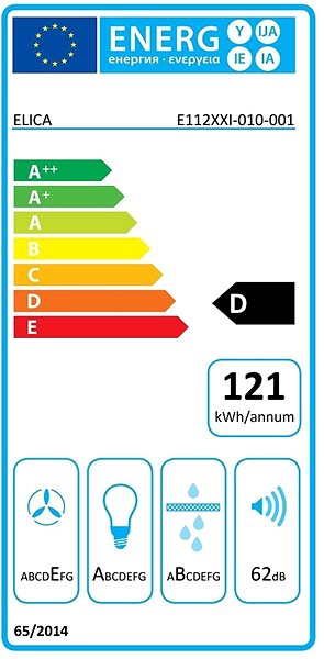 Extractor Hood ELICA KUADRA ISLAND IX/A/43 Energy label