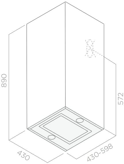 Extractor Hood ELICA KUADRA ISLAND IX/A/43 Technical draft