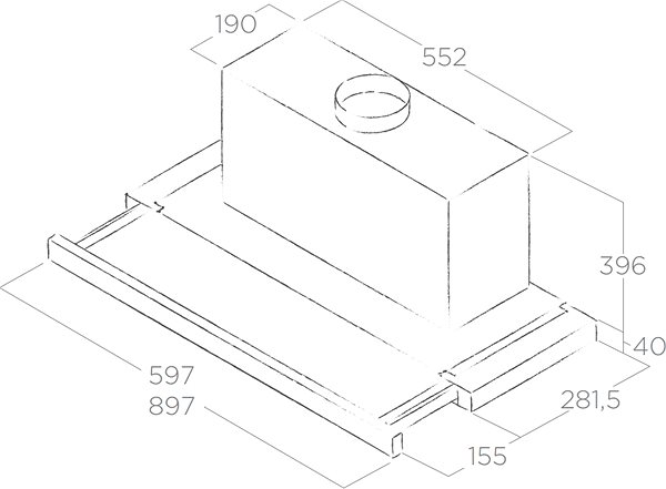 Extractor Hood ELICA ELITE 35 STD GRIX/A/90 Technical draft