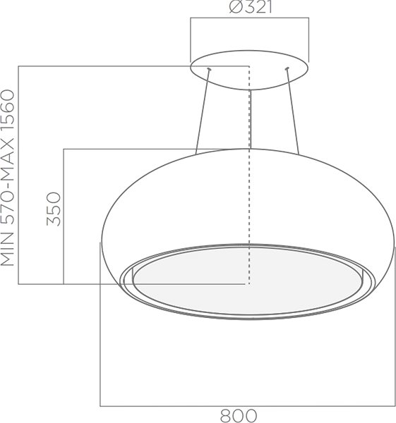 Extractor Hood ELICA SEASHELL BL/F/80 Technical draft